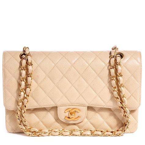 chanel beige caviar medium